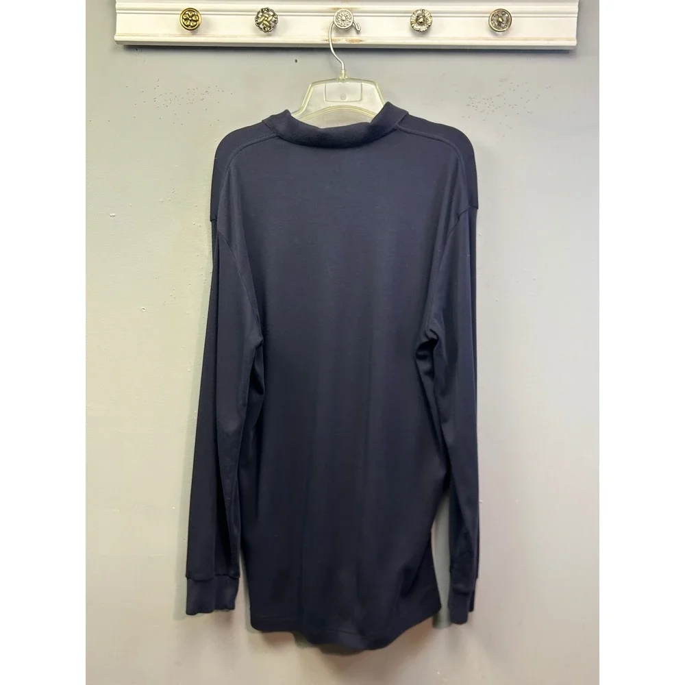 Polo Ralph Lauren Long Sleeve Polo Mens M Navy Blue Yellow Pony‎ Logo Classic